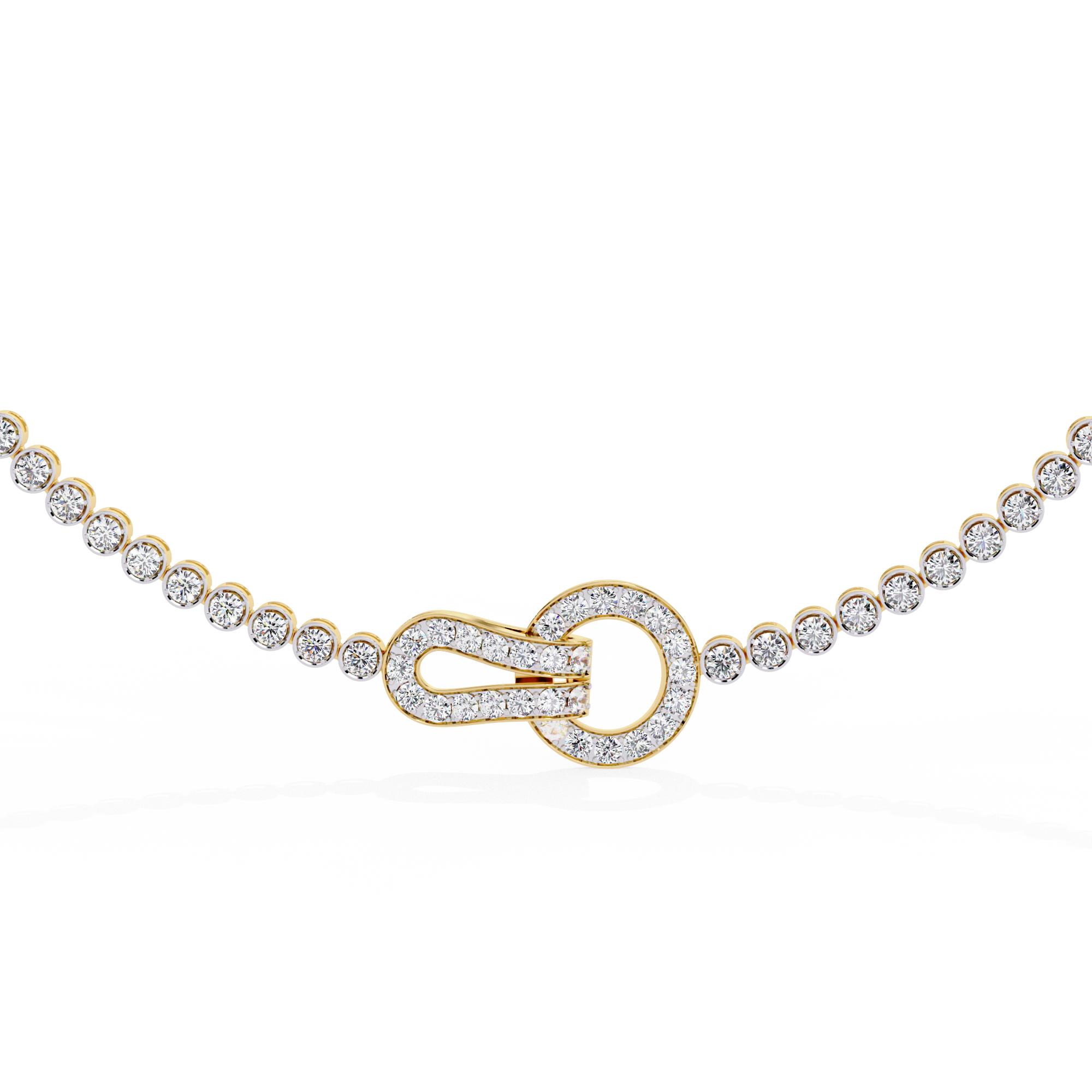 Solitairekart 6.42ct Hook And Eye Clasp Natural Diamond Tennis Necklace-HI Color, VS-SI Clarity